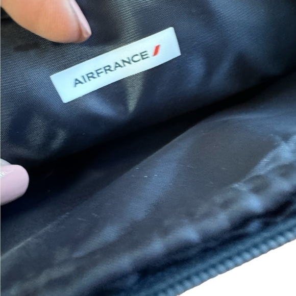 Air France Fabric Herringbone Grey Travel Zippered Cosmetic Bag - Picture 4 of 7
